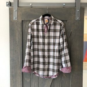 Hugo Boss plaid button down shirt (size S)